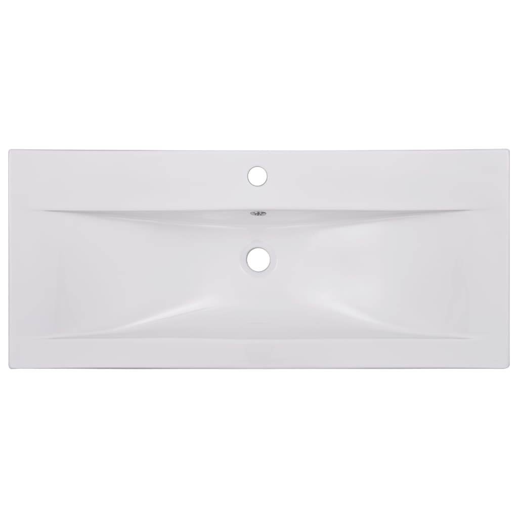 vidaXL Wash Basin Built-in Sink Vanity Sink Bathroom Basin Bath Sink Ceramic - Loft&Timber