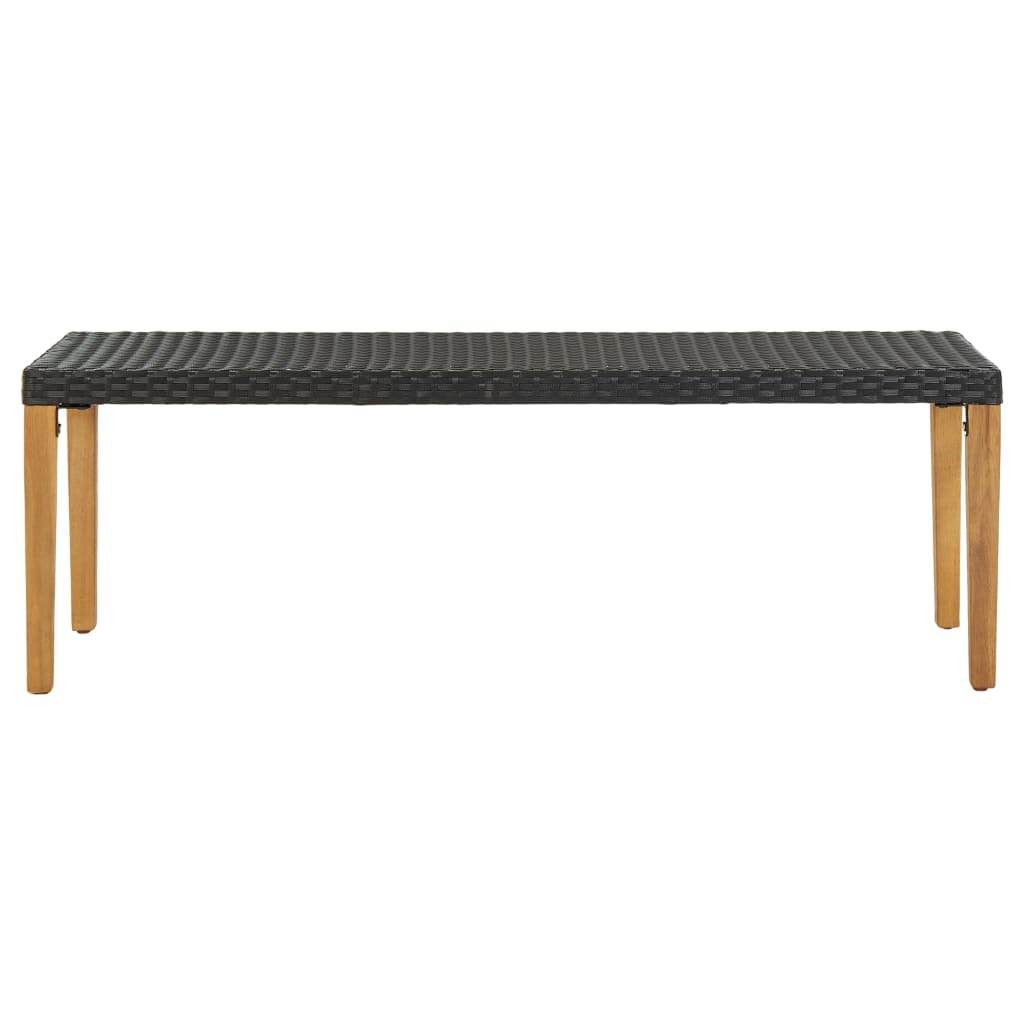 vidaXL Outdoor Patio Bench Garden Outdoor Bench with Wooden Frame Poly Rattan - Loft&Timber