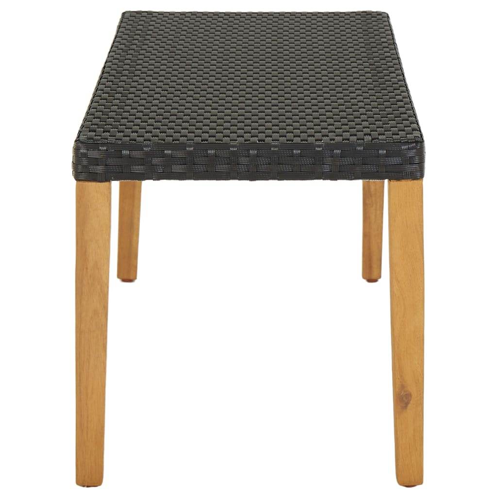 vidaXL Outdoor Patio Bench Garden Outdoor Bench with Wooden Frame Poly Rattan - Loft&Timber