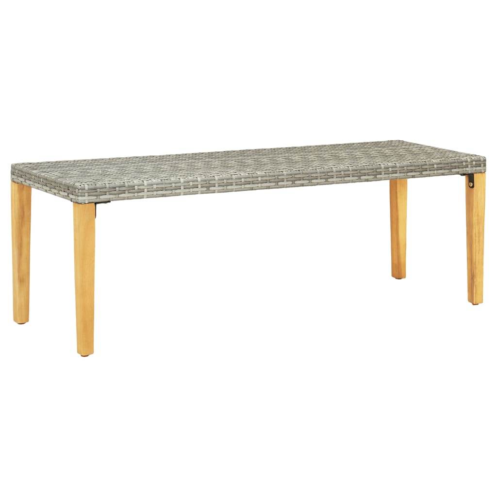 vidaXL Outdoor Patio Bench Garden Outdoor Bench with Wooden Frame Poly Rattan - Loft&Timber