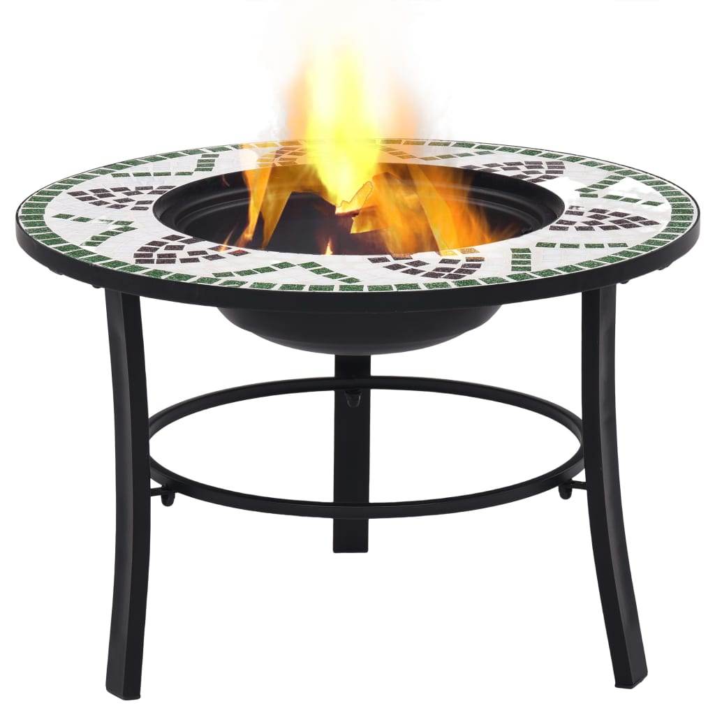 vidaXL Fire Pit Fireplace Firebowl for Camping Picnic BBQ Outdoor Ceramic - Loft&Timber