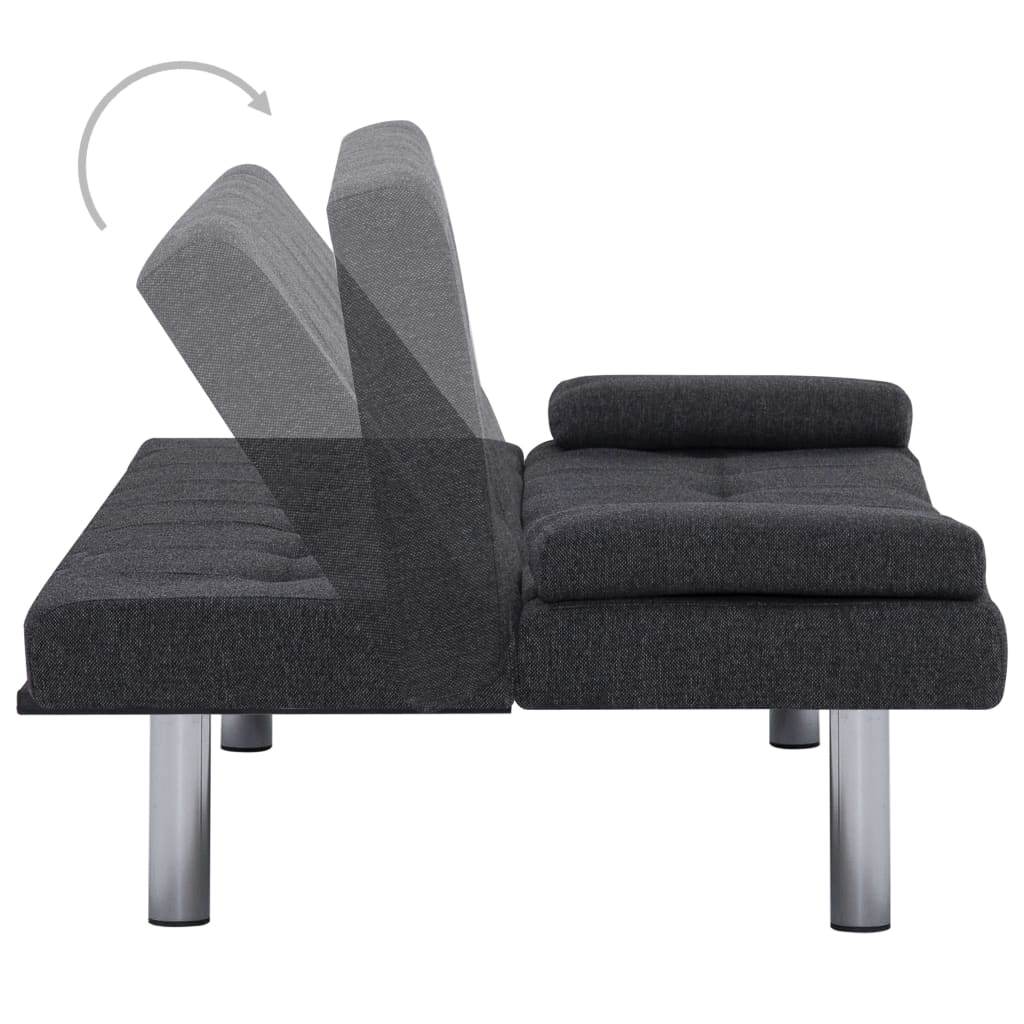 vidaXL Sofa Bed Convertible Sleeper Sectional Sofa Bed with Two Pillows Fabric - Loft&Timber
