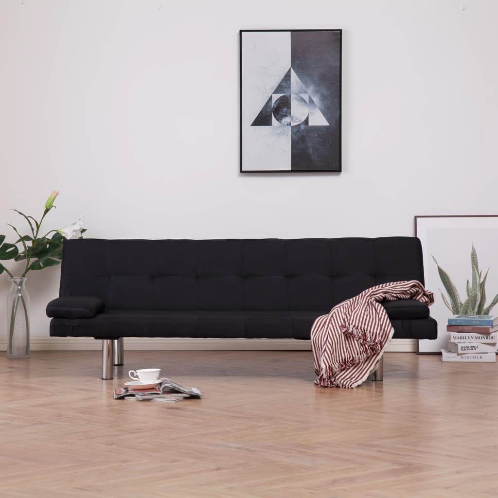 vidaXL Sofa Bed Convertible Sleeper Sectional Sofa Bed with Two Pillows Fabric - Loft&Timber