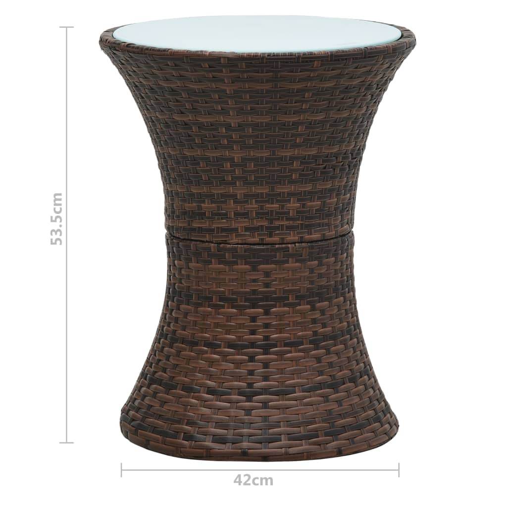 vidaXL Bistro Table Garden Deck Outdoor Side Table with Drum Design PE Rattan - Loft&Timber