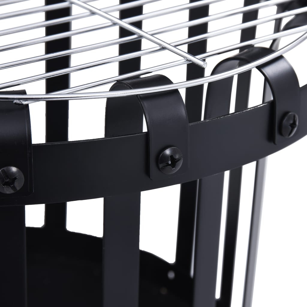 vidaXL Garden Fire Pit Basket with BBQ Grill Steel 19" - Loft&Timber