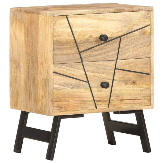 vidaXL Nightstand Storage Bedside Table for Home Bedroom Solid Wood Mango - Loft&Timber