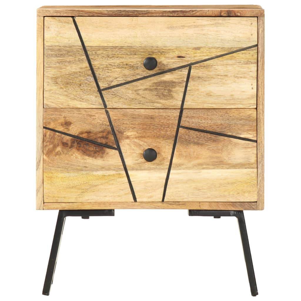 vidaXL Nightstand Storage Bedside Table for Home Bedroom Solid Wood Mango - Loft&Timber