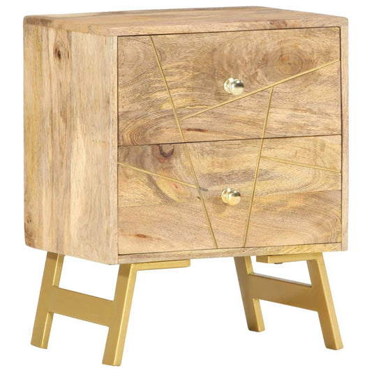 vidaXL Nightstand Storage Bedside Table for Home Bedroom Solid Wood Mango - Loft&Timber
