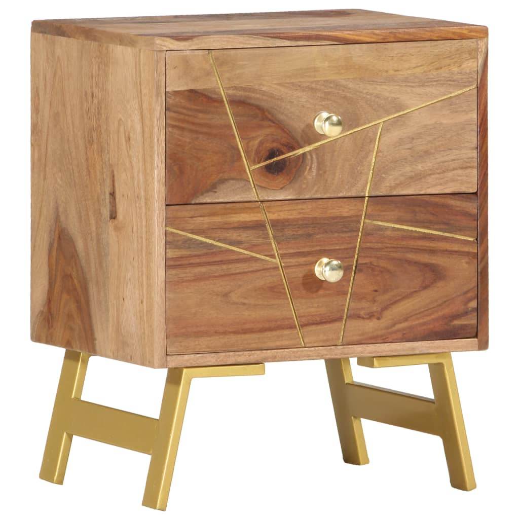 vidaXL Nightstand Storage Bedside Table for Home Bedroom Solid Wood Mango - Loft&Timber