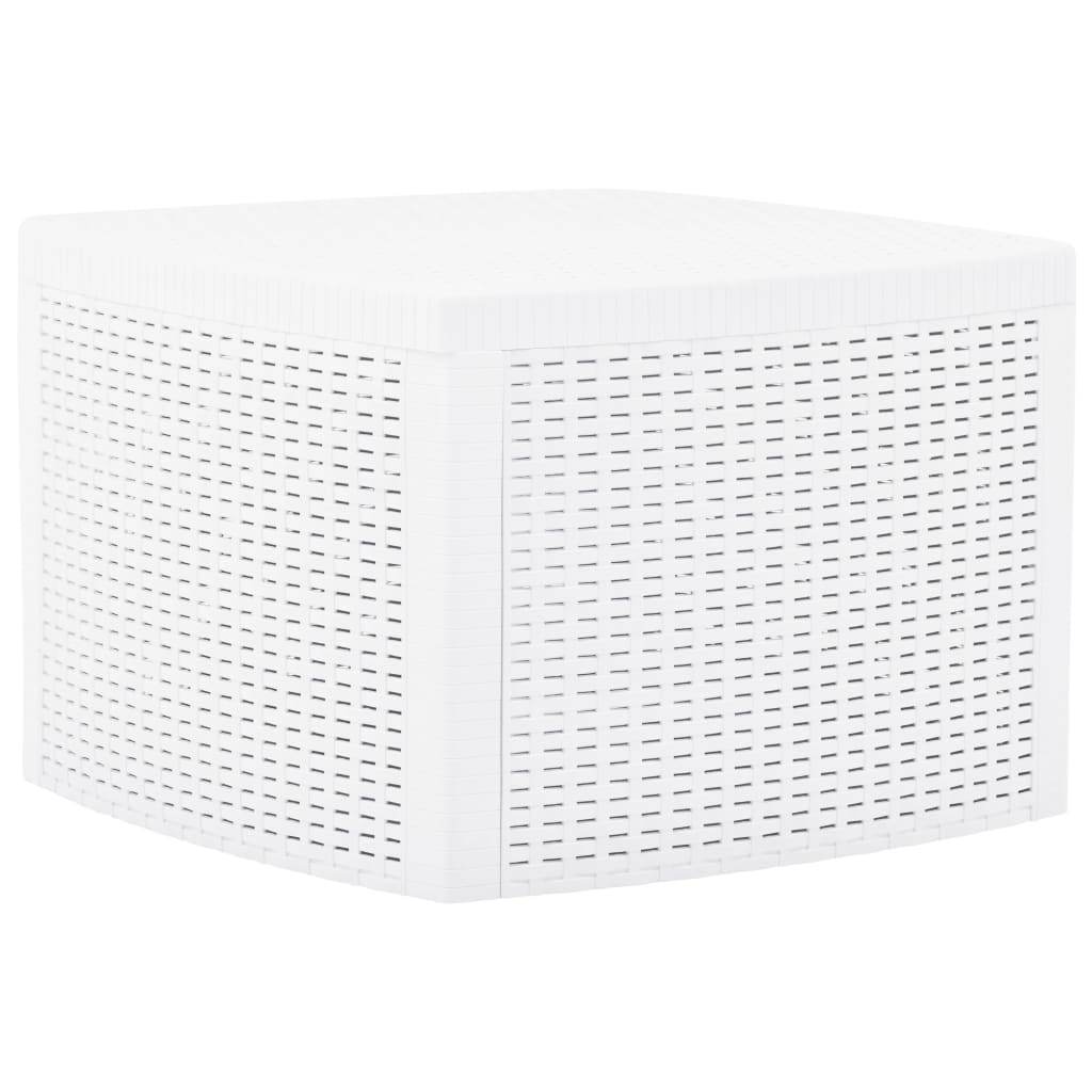 vidaXL Outdoor Side Table Garden Patio End Coffee Table with Storage Plastic - Loft&Timber