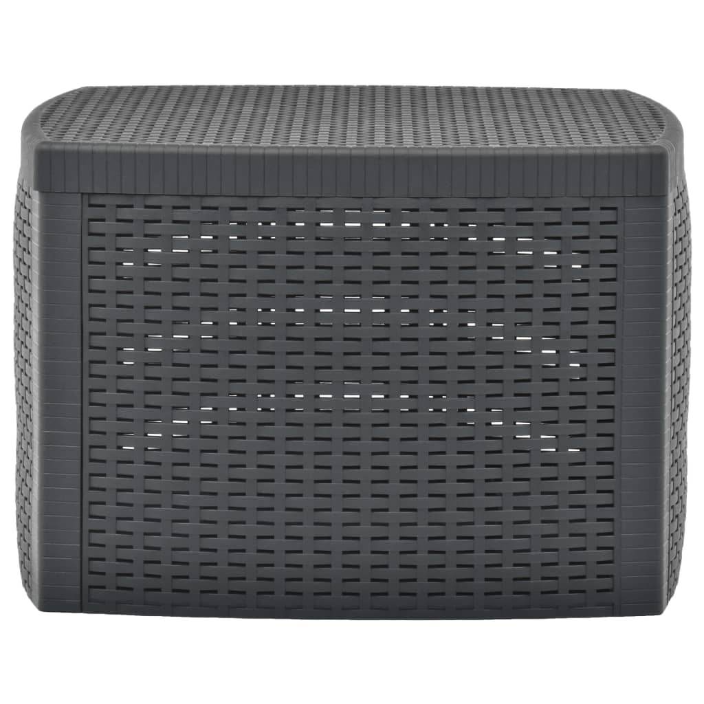 vidaXL Outdoor Side Table Garden Patio End Coffee Table with Storage Plastic - Loft&Timber
