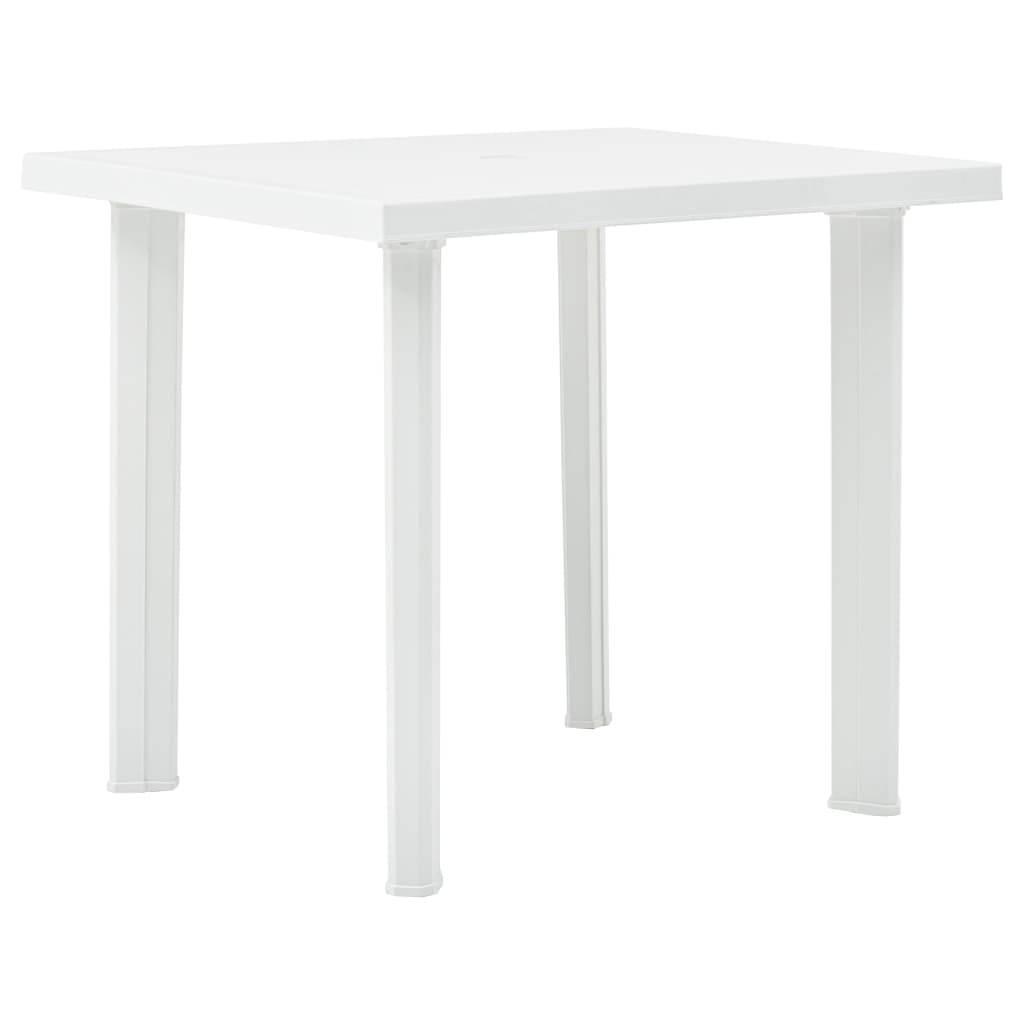 vidaXL Bistro Table Garden Deck Outdoor Side Table with Umbrella Hole Plastic - Loft&Timber