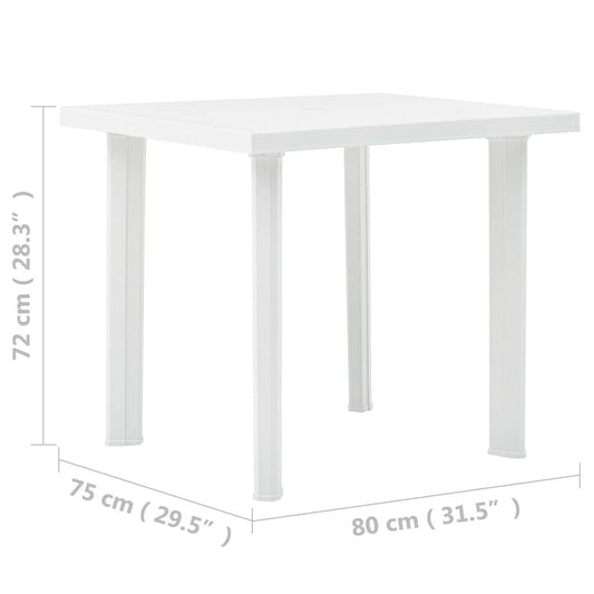vidaXL Bistro Table Garden Deck Outdoor Side Table with Umbrella Hole Plastic - Loft&Timber
