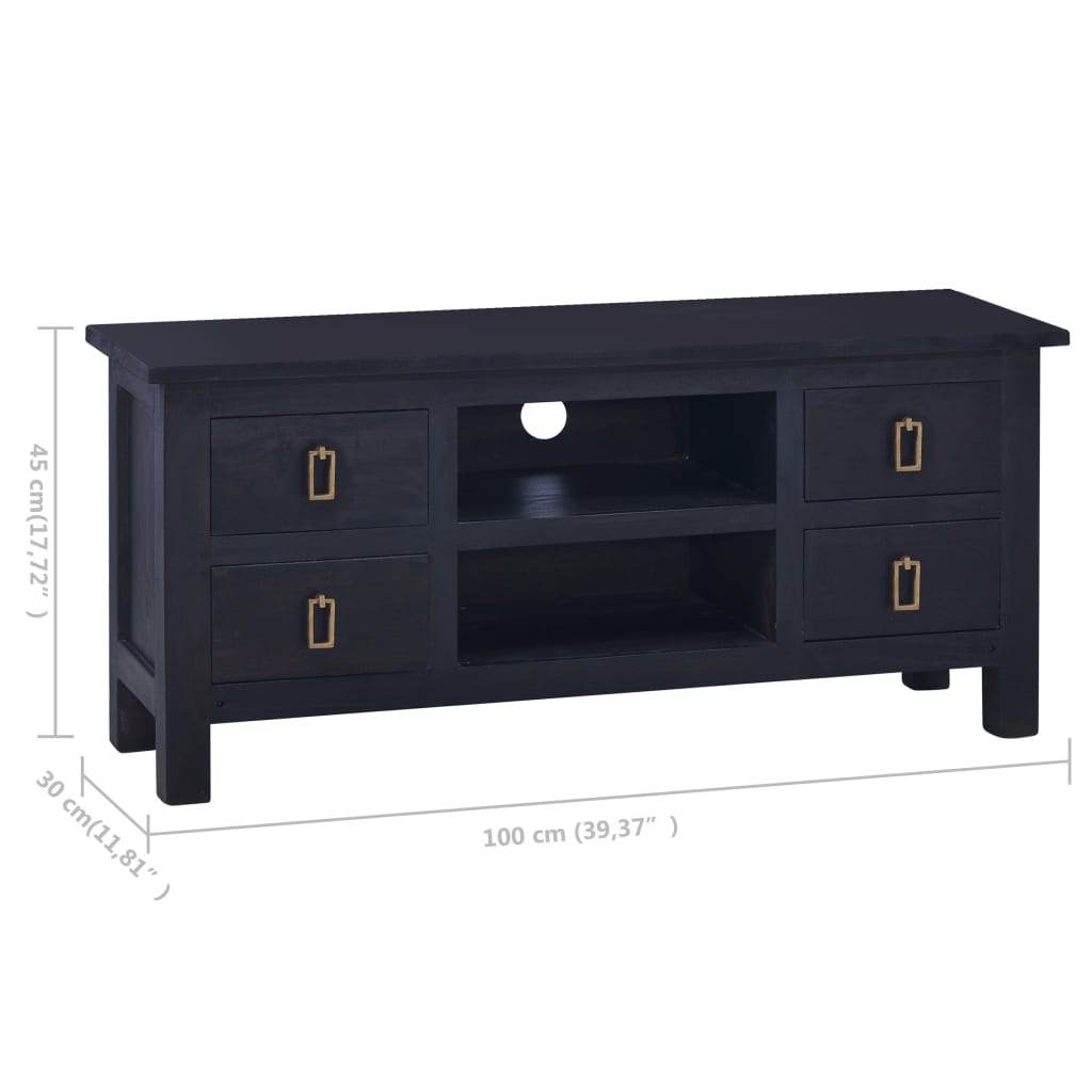 vidaXL TV Stand TV Unit Sideboard TV Console Media Unit Solid Mahogany Wood - Loft&Timber