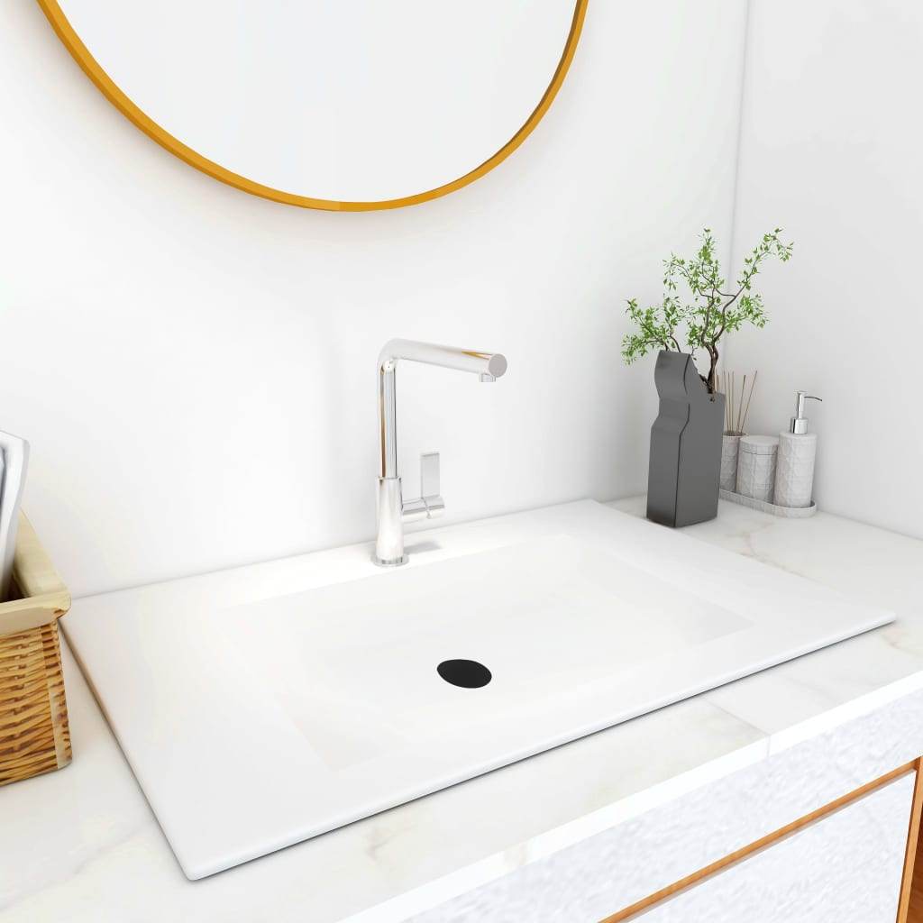 vidaXL Wash Basin Bath Sink Built-in Basin Vanity Sink Small Bathroom Sink SMC - Loft&Timber