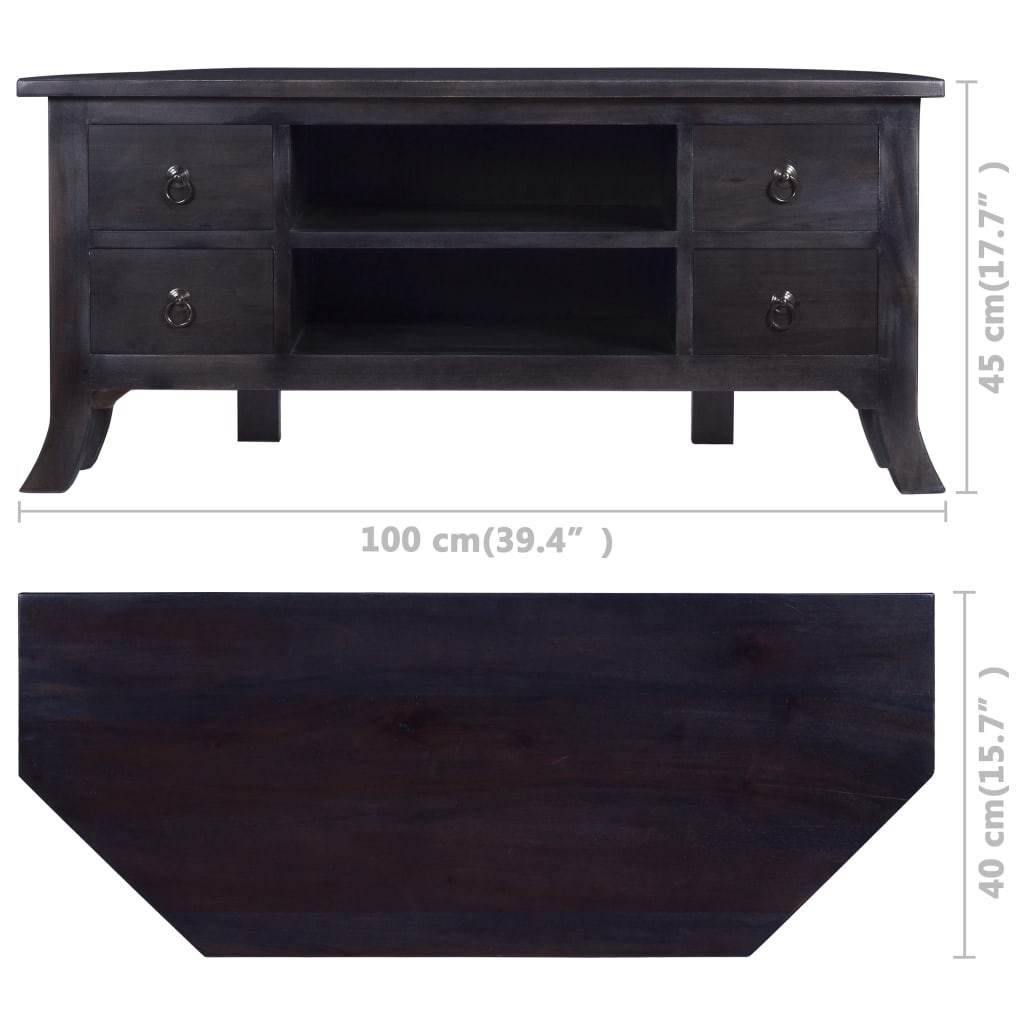 vidaXL TV Stand TV Unit Sideboard TV Console Media Unit Solid Mahogany Wood - Loft&Timber