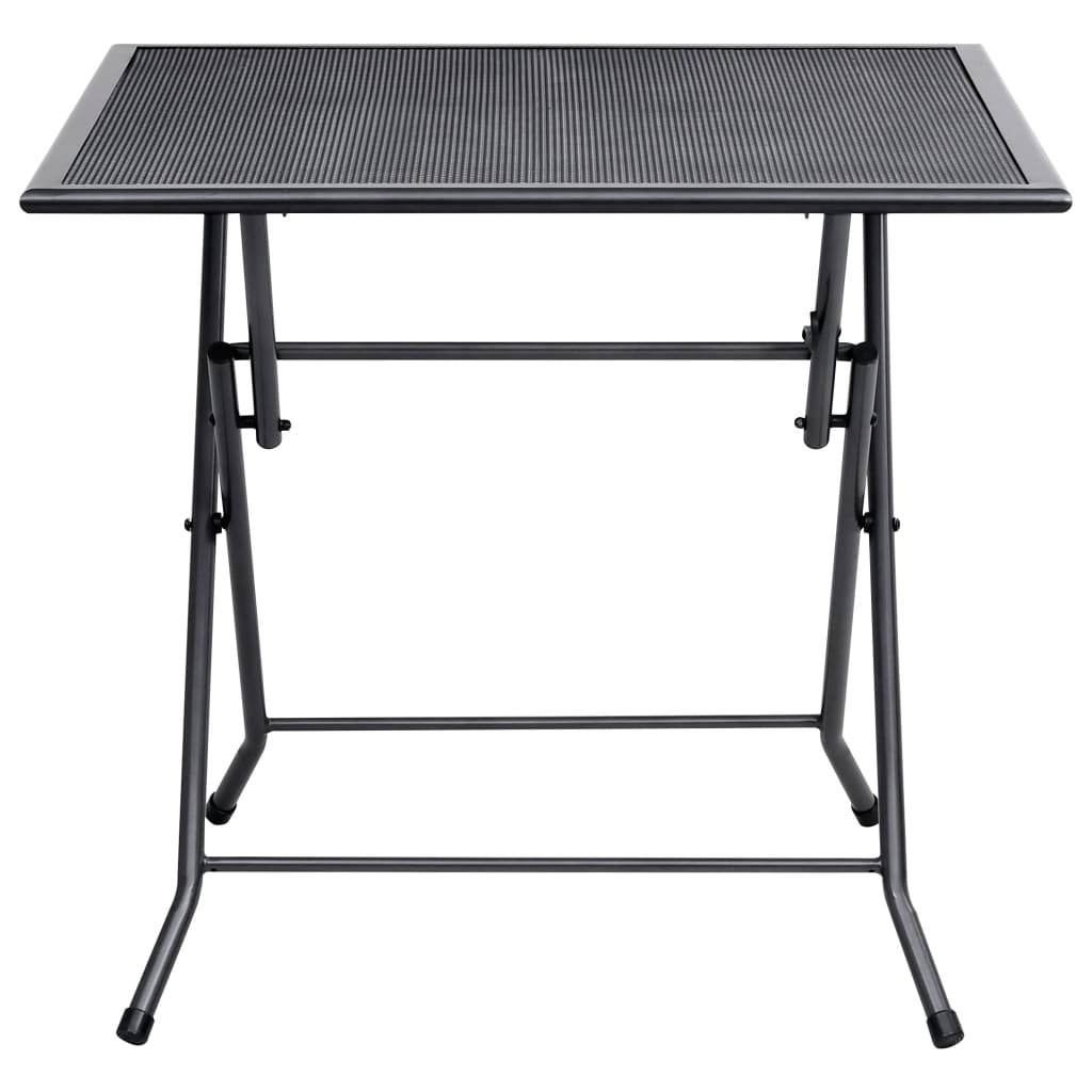 vidaXL Outdoor Dining Table Garden Patio Folding Table with Mesh Design Steel - Loft&Timber