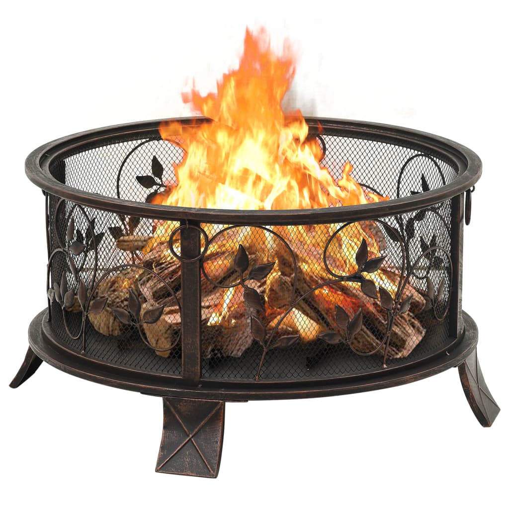 vidaXL Rustic Fire Pit with Poker 26.6" XXL Steel - Loft&Timber