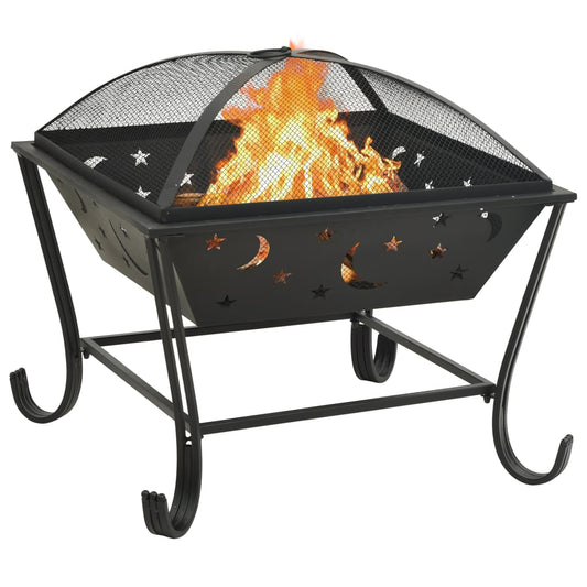 vidaXL Fire Pit with Poker 24.4" XXL Steel - Loft&Timber