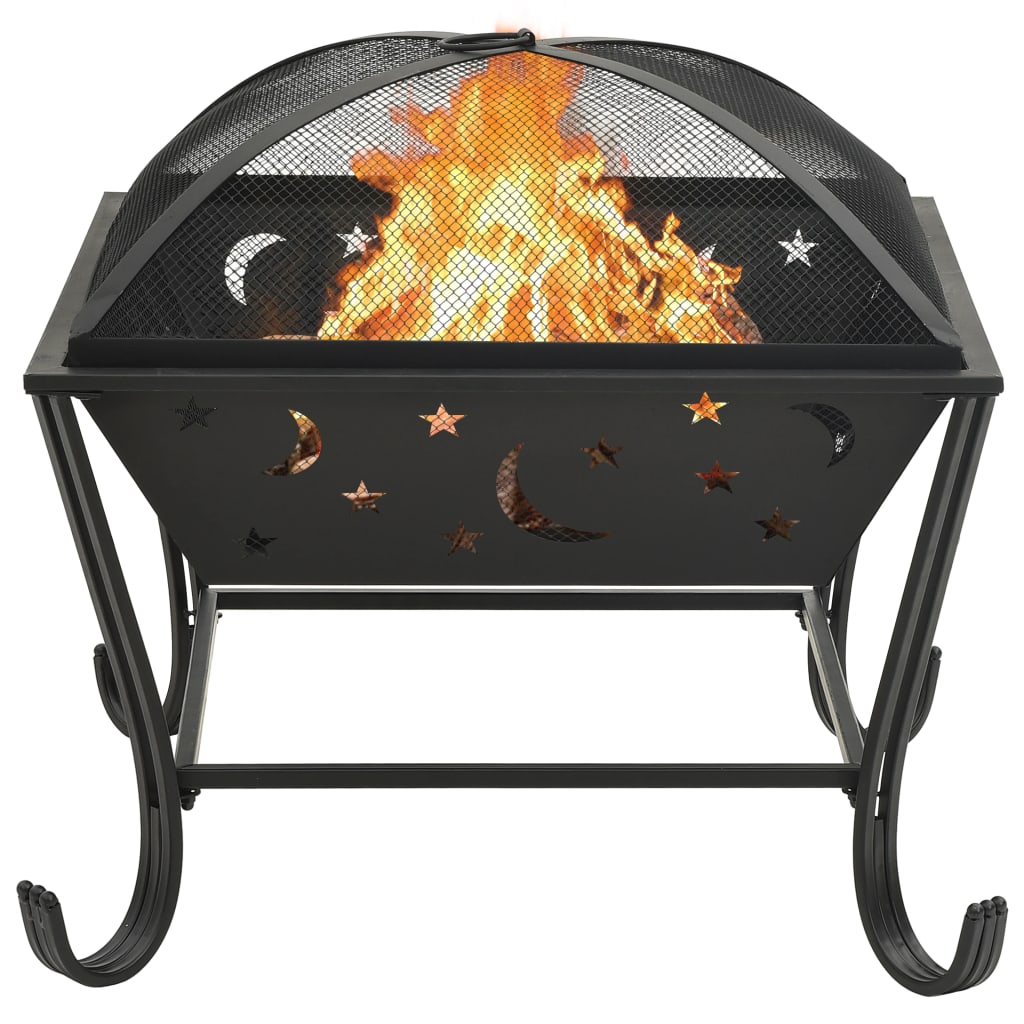 vidaXL Fire Pit with Poker 24.4" XXL Steel - Loft&Timber