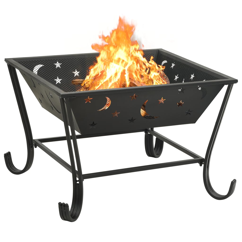 vidaXL Fire Pit with Poker 24.4" XXL Steel - Loft&Timber