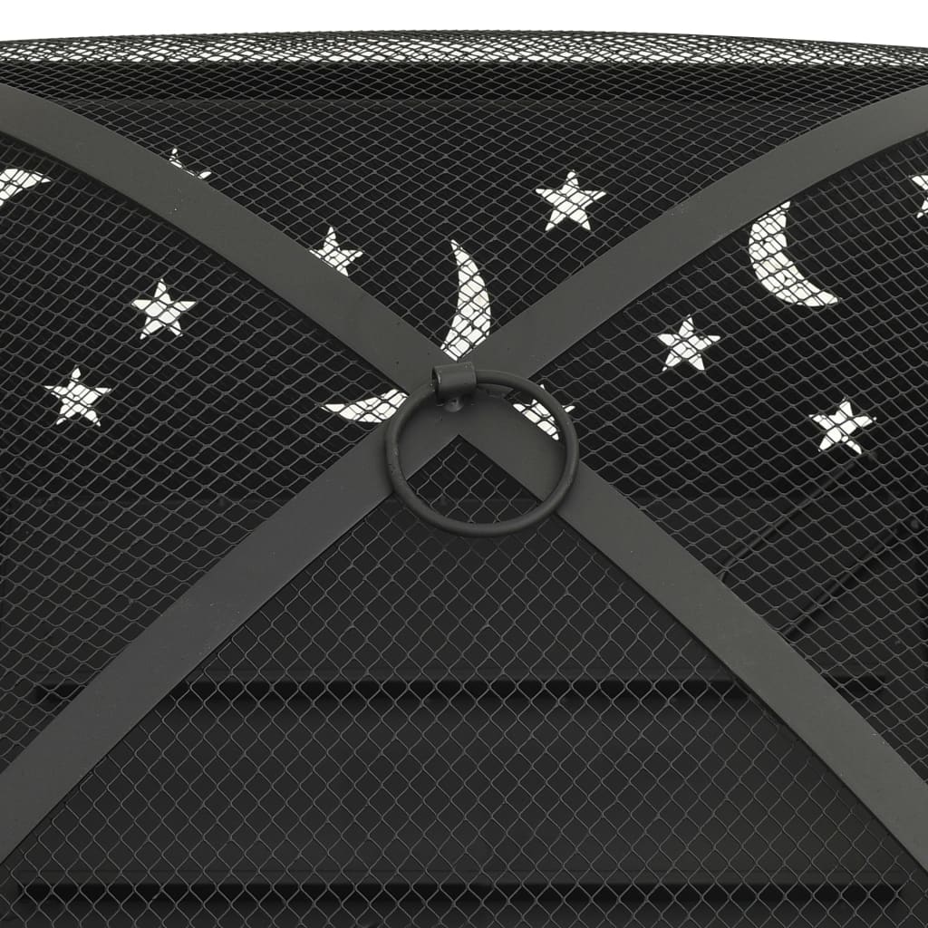 vidaXL Fire Pit with Poker 24.4" XXL Steel - Loft&Timber