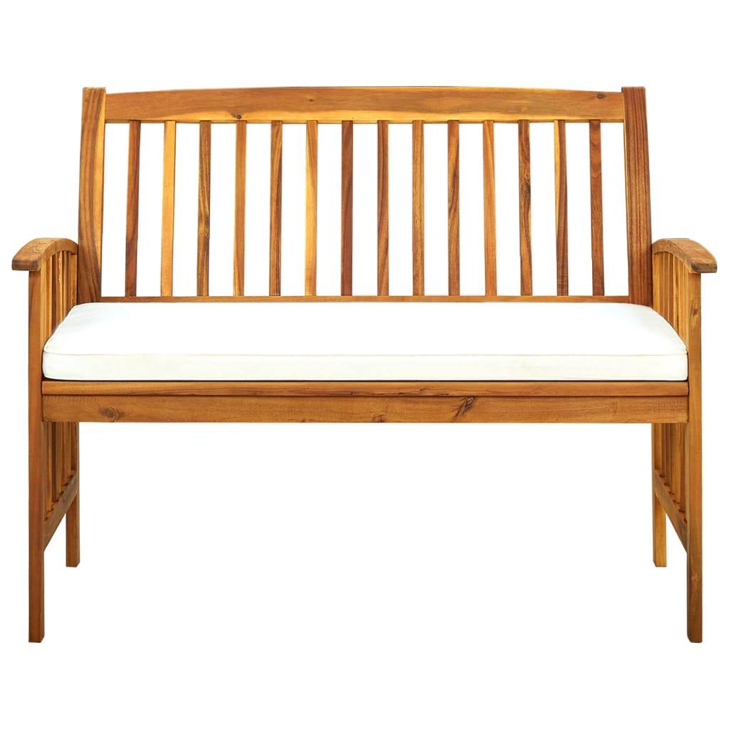 vidaXL Outdoor Patio Bench Garden Park Bench with Cushion Solid Wood Acacia - Loft&Timber