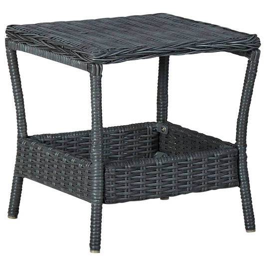 vidaXL Outdoor Side Table Garden Patio Porch End Table with Storage PE Rattan - Loft&Timber