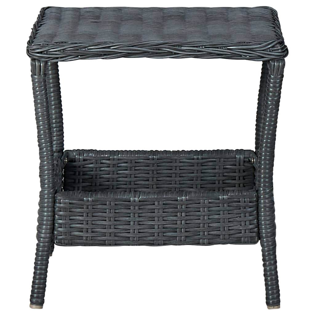 vidaXL Outdoor Side Table Garden Patio Porch End Table with Storage PE Rattan - Loft&Timber