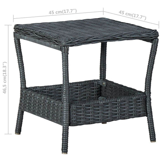 vidaXL Outdoor Side Table Garden Patio Porch End Table with Storage PE Rattan - Loft&Timber