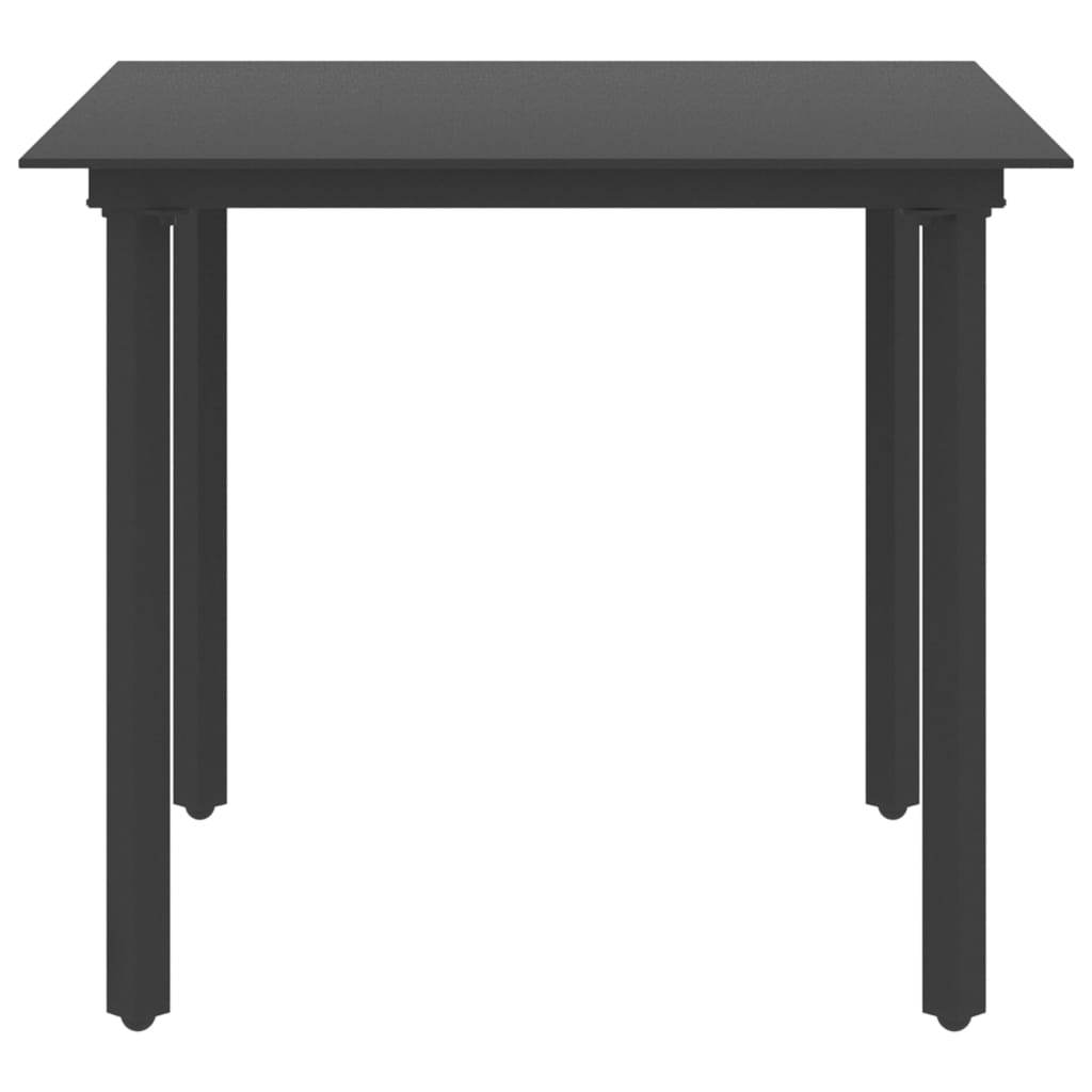 vidaXL Outdoor Dining Table Patio Table with Glass Top Garden Furniture Steel - Loft&Timber