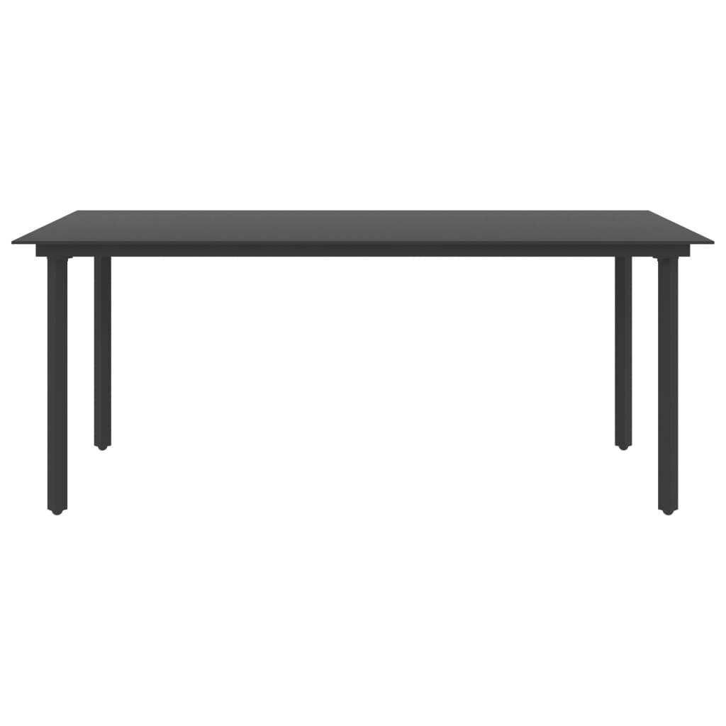vidaXL Outdoor Dining Table Patio Table with Glass Top Garden Furniture Steel - Loft&Timber