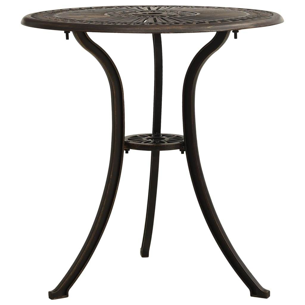 vidaXL Outdoor Dining Table Garden Patio Table with Glass Top Cast Aluminum - Loft&Timber