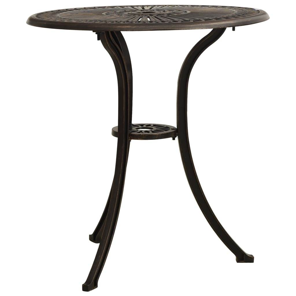 vidaXL Outdoor Dining Table Garden Patio Table with Glass Top Cast Aluminum - Loft&Timber