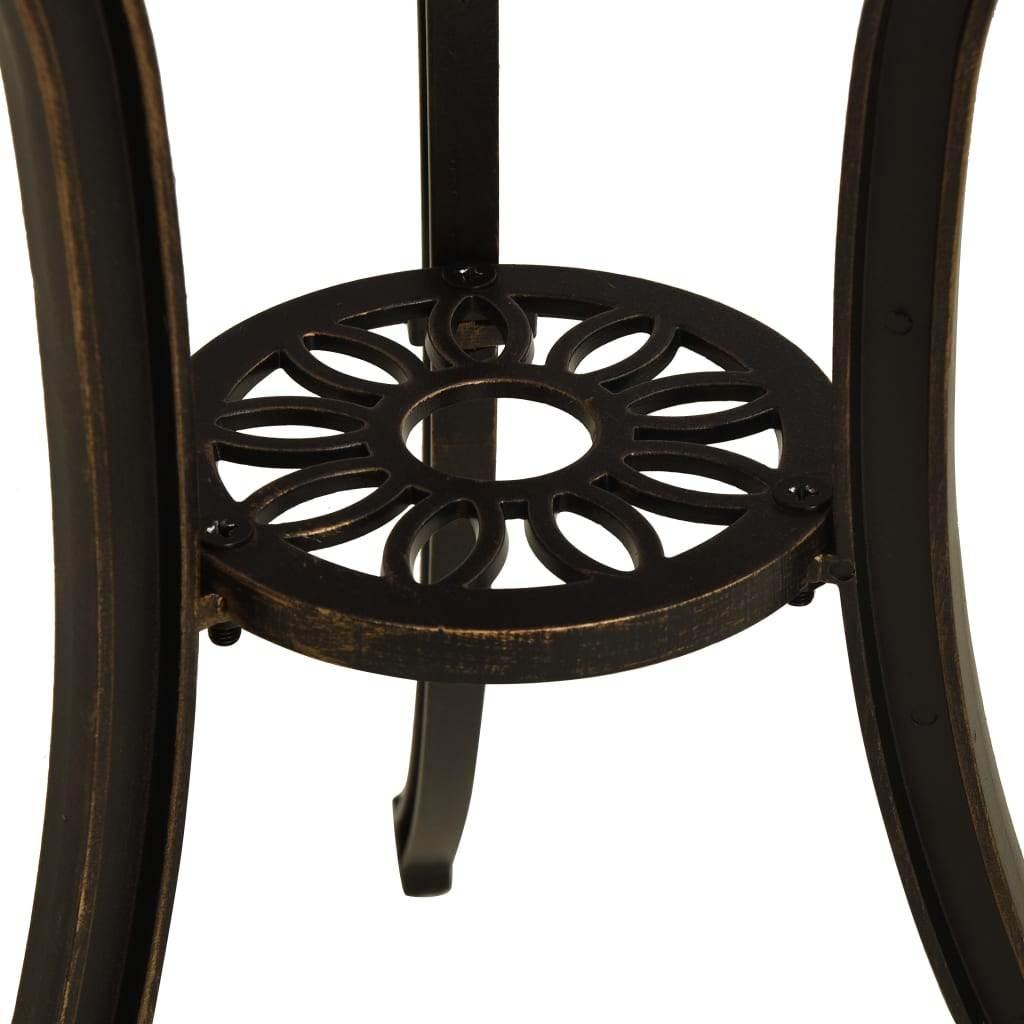 vidaXL Outdoor Dining Table Garden Patio Table with Glass Top Cast Aluminum - Loft&Timber