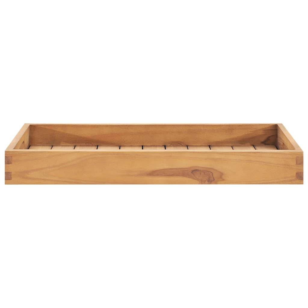 vidaXL Serving Tray Wooden Serving Plate with Raised Edges Solid Wood Teak - Loft&Timber