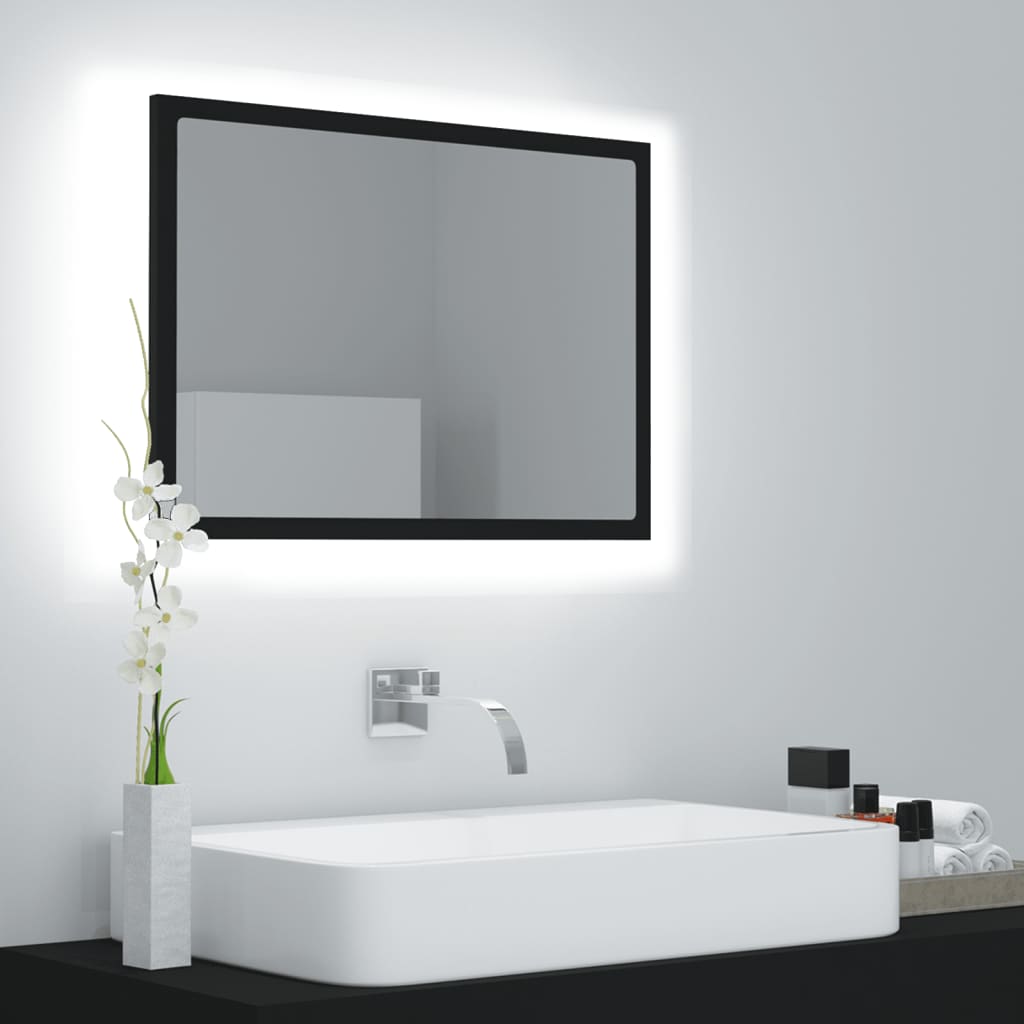 vidaXL Bathroom Mirror LED Wall Mounted Vanity Mirror for Powder Room Acrylic-5