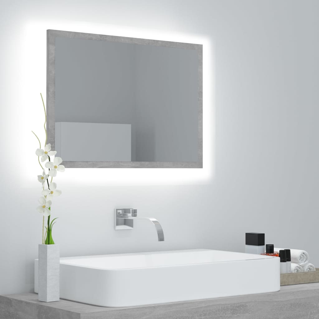 vidaXL Bathroom Mirror LED Wall Mounted Vanity Mirror for Powder Room Acrylic-6