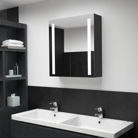 vidaXL LED Bathroom Mirror Cabinet 24.4"x5.5"x23.6" - Loft&Timber