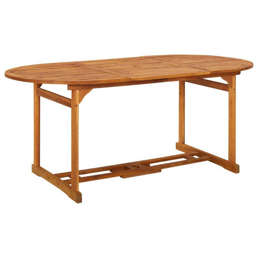 vidaXL Outdoor Dining Table Patio Table with Umbrella Hole Solid Wood Acacia - Loft&Timber