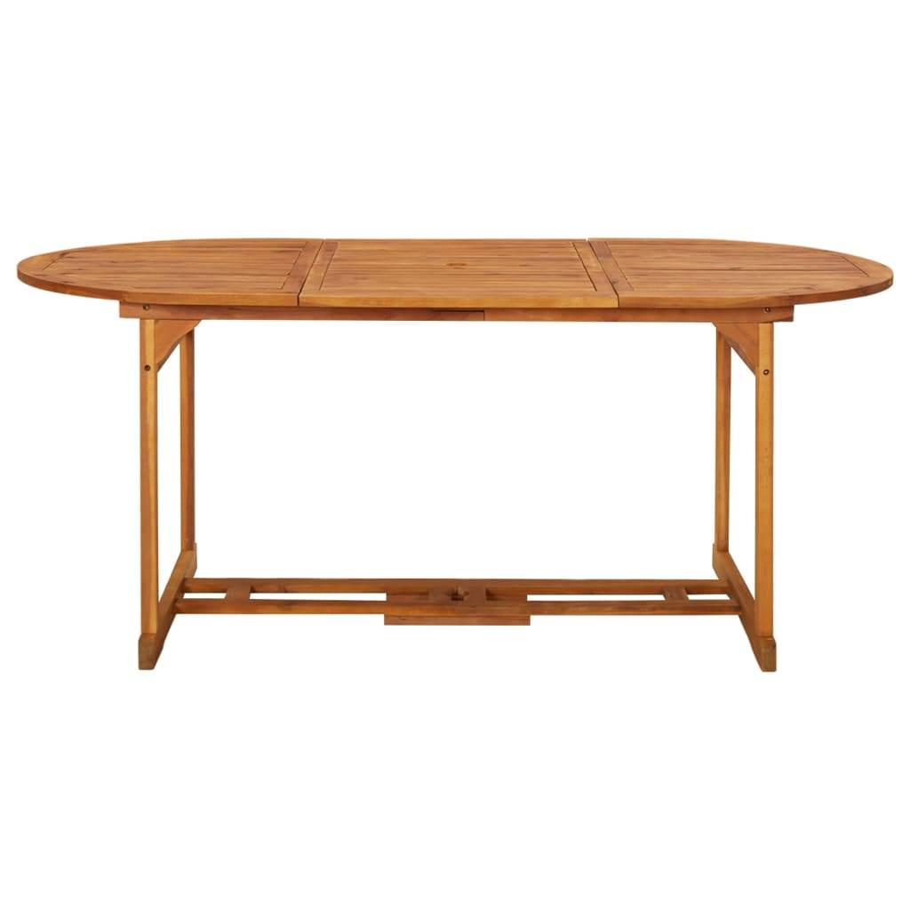 vidaXL Outdoor Dining Table Patio Table with Umbrella Hole Solid Wood Acacia - Loft&Timber