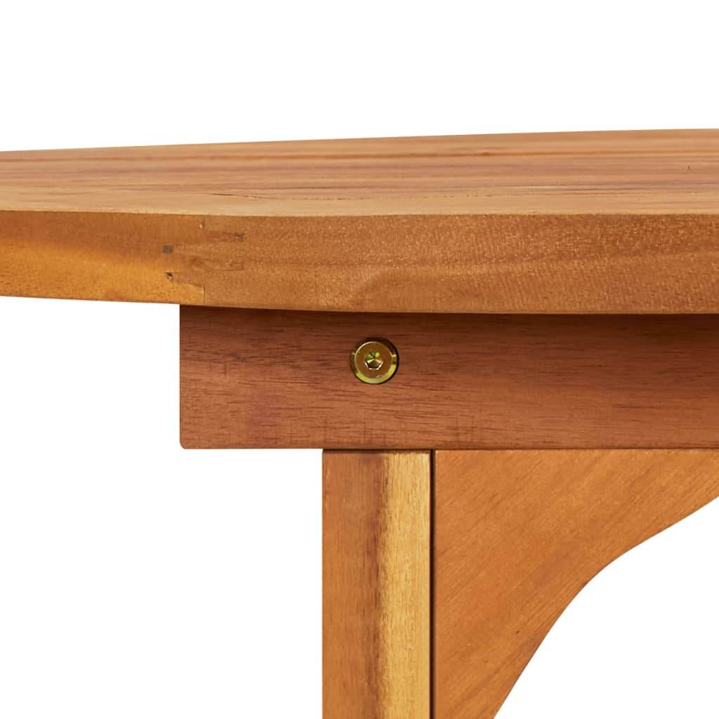vidaXL Outdoor Dining Table Patio Table with Umbrella Hole Solid Wood Acacia - Loft&Timber