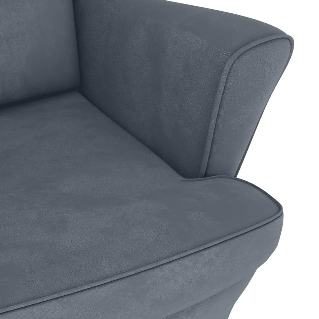 VidaXL Rocking Chair with Solid Wood Rubber Legs Dark Gray Velvet - Loft&Timber