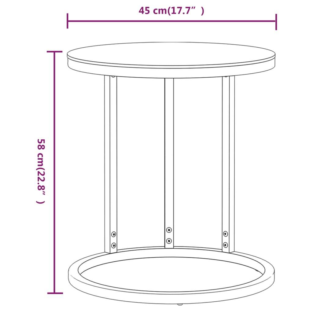 vidaXL Side Table Accent Round Coffee Table Furniture Marble Tempered Glass - Loft&Timber