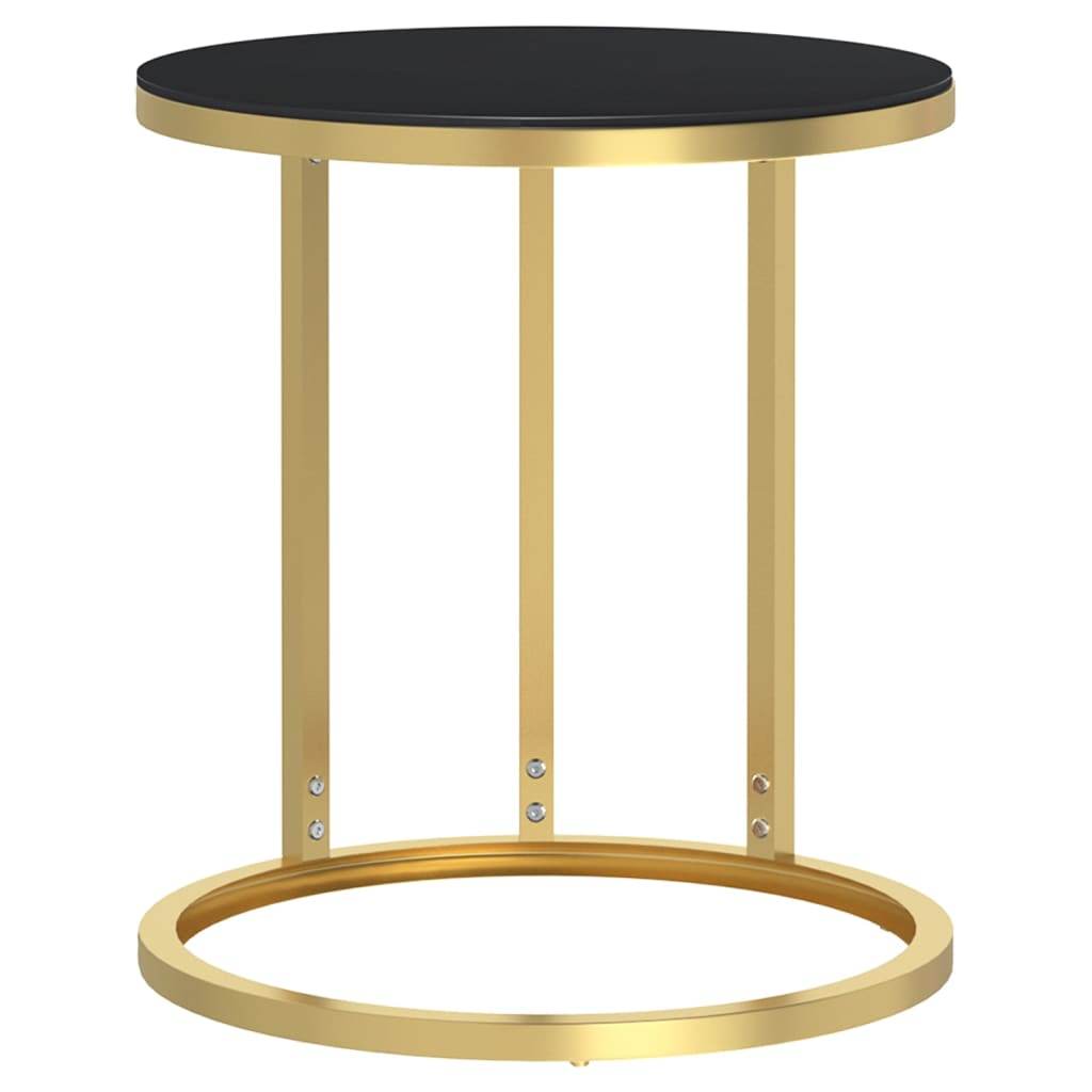 vidaXL Side Table Accent Round Coffee Table Furniture Marble Tempered Glass - Loft&Timber