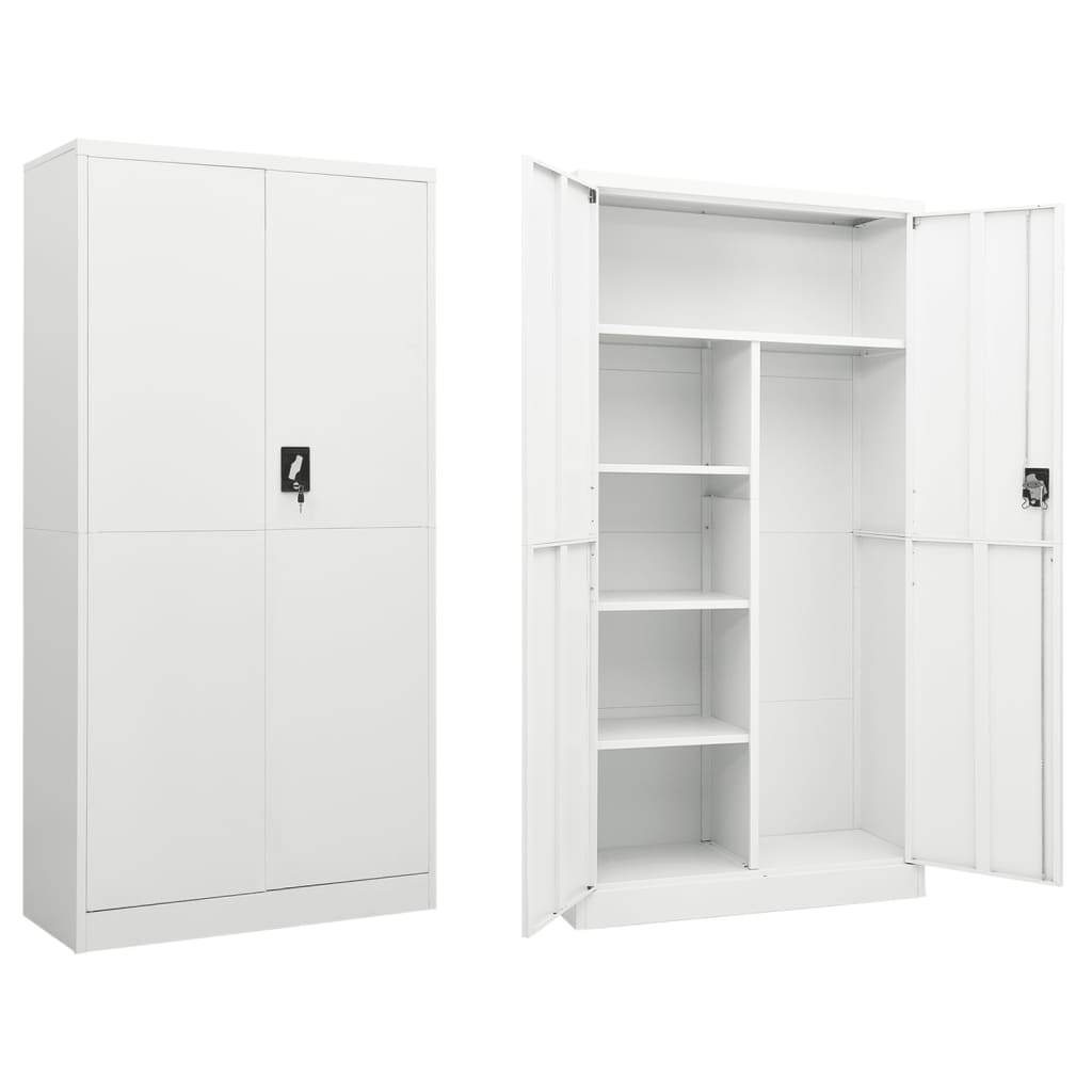 vidaXL Storage Cabinet with a Lock Storage Locker Storage Organizer Steel - Loft&Timber