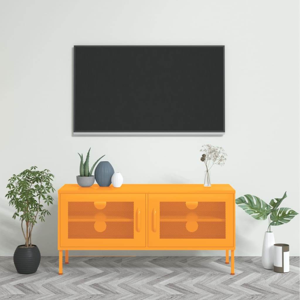 vidaXL TV Stand TV Unit Sideboard Home TV Console Media Unit Cupboard Steel - Loft&Timber