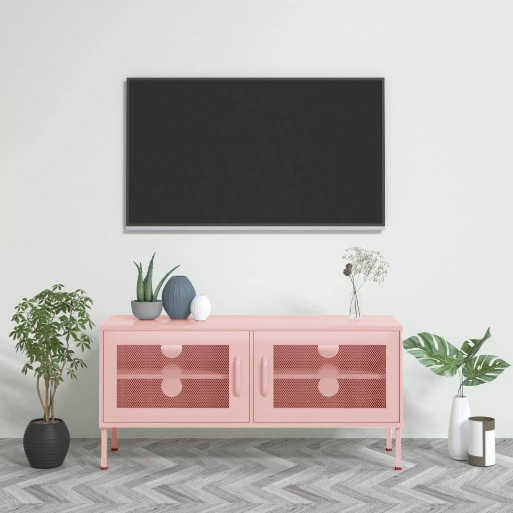 vidaXL TV Stand TV Unit Sideboard Home TV Console Media Unit Cupboard Steel - Loft&Timber
