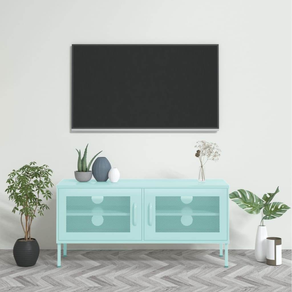 vidaXL TV Stand TV Unit Sideboard Home TV Console Media Unit Cupboard Steel - Loft&Timber