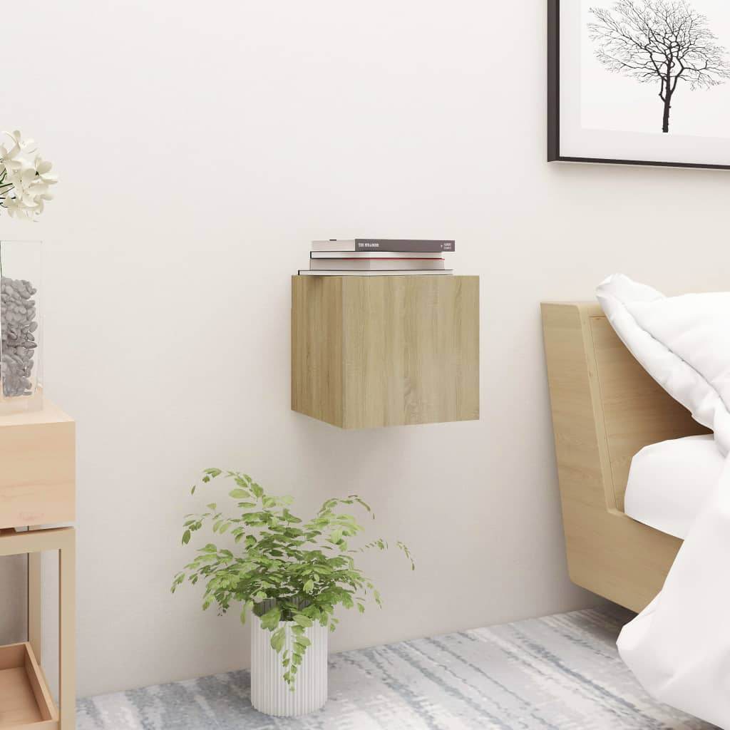 vidaXL Nightstand Bedside Storage Cabinet Nightstand with Door Engineered Wood - Loft&Timber